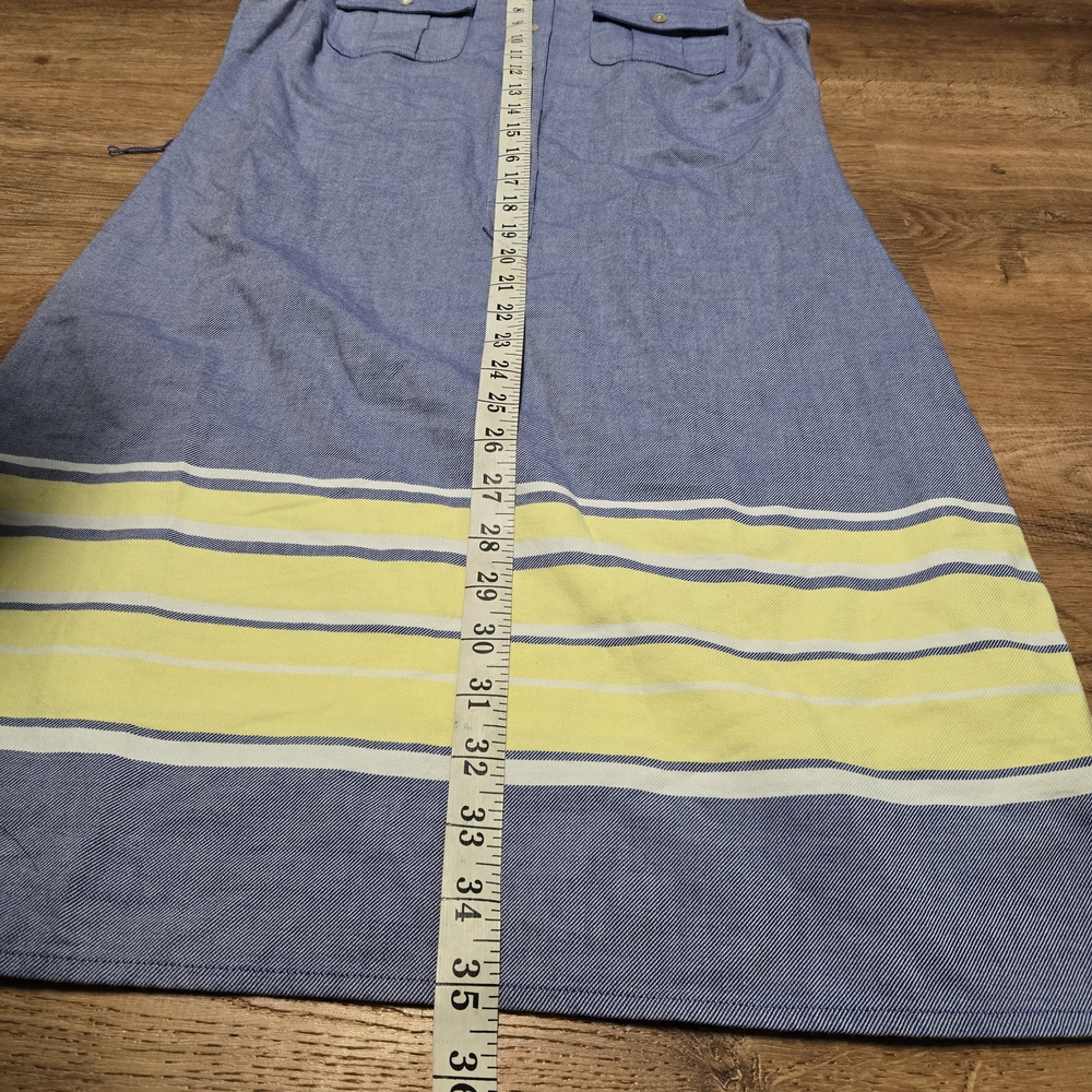 Vineyard Vines Blue and Yellow Sleeveless Dress Size 00 100% Cotton - Picture 5 of 7